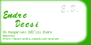 endre decsi business card